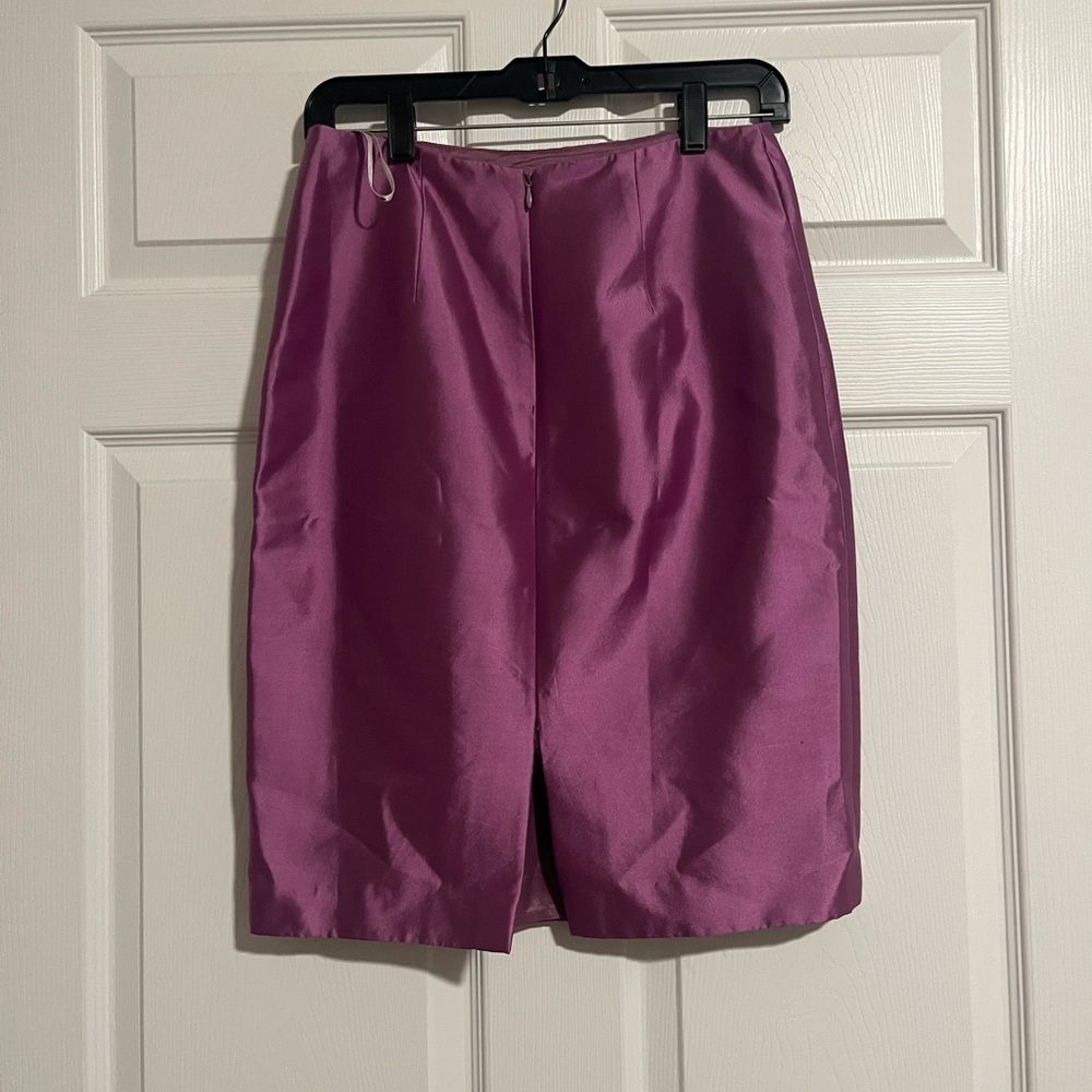 Kay Unger purple Silk/cotton Pencil Skirt - Picture 2 of 9